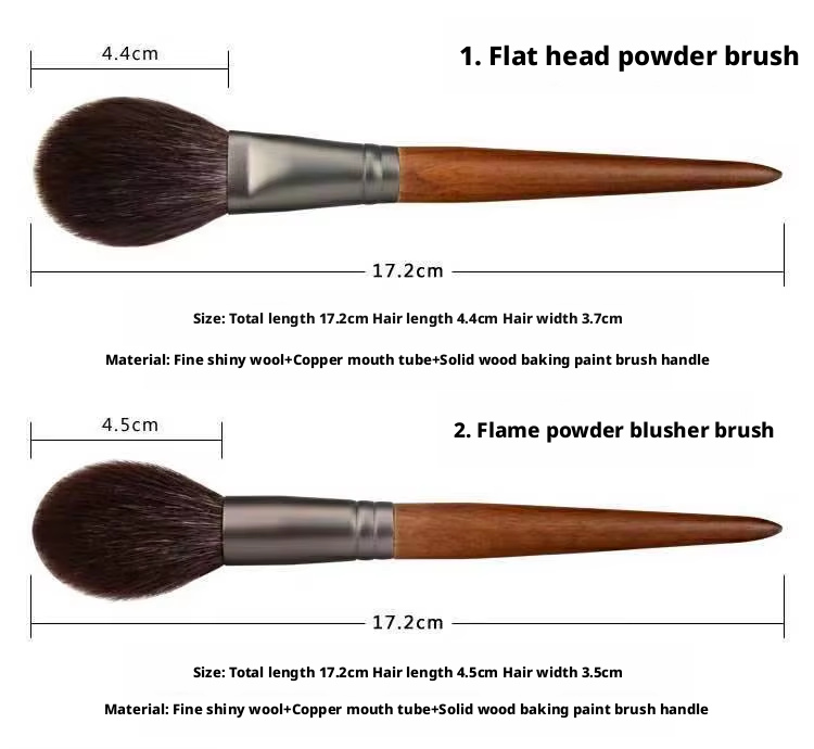Factory New Natural Hair 9-Piece Makeup Brush Set with Wood Handle for Eye Shadow Blush Repair-Beginners Beauty Tools