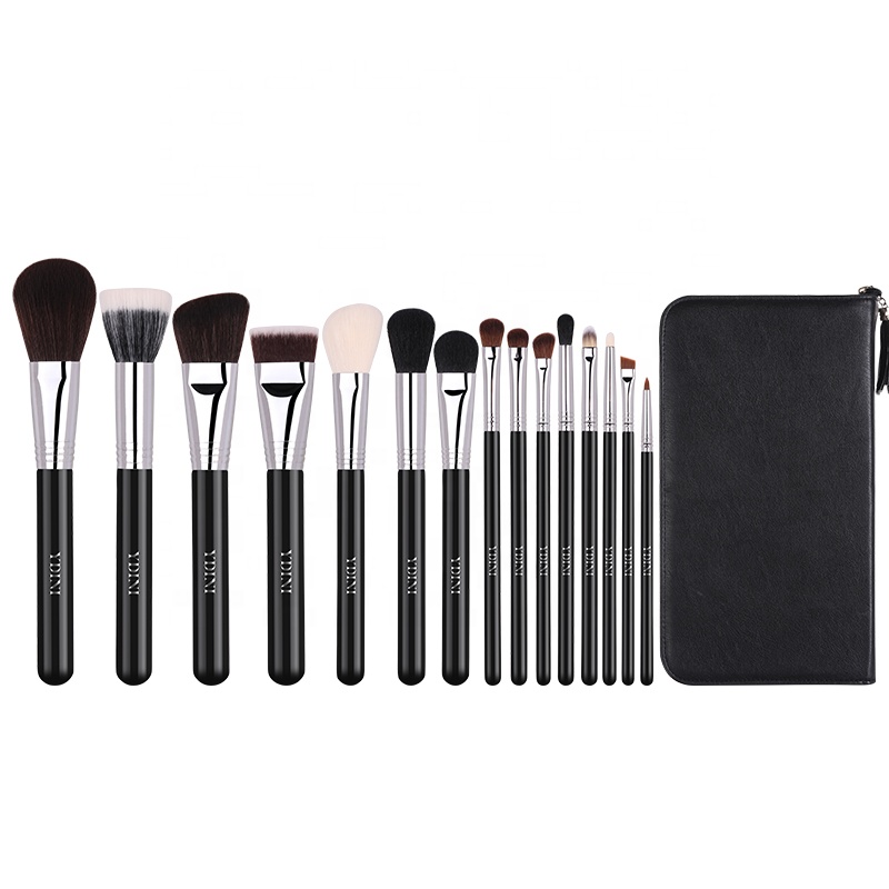 YDINI Wholesale 15pcs OEM ODM Cosmetics Tools Kit Make up Brushes Professional Makeup Brush Set With Bag