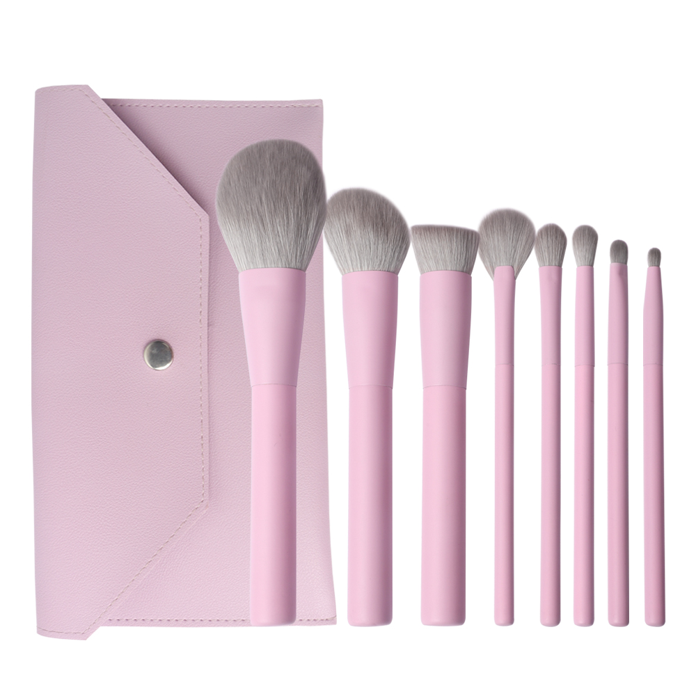Beauty Face Wooden Tube Vegan Private Label Pink Premium Professional Custom Logo Luxury High Quality Makeup Brush Set With Case