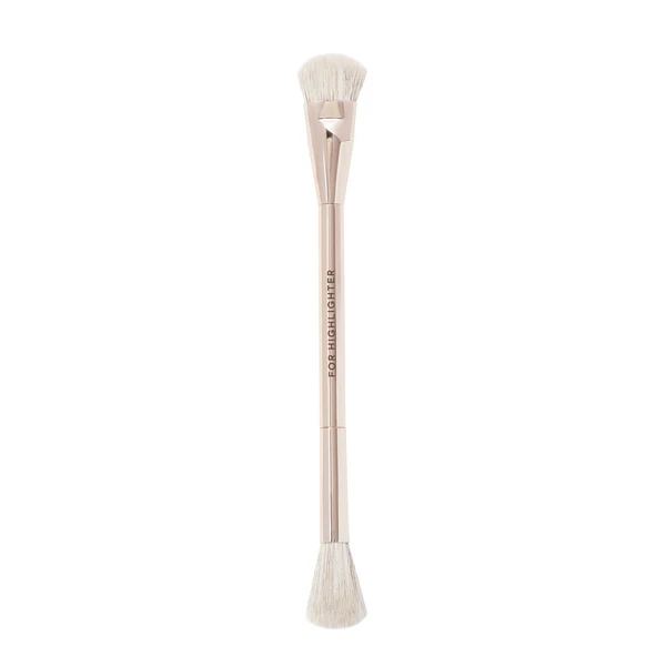 YRX052 Professional Luxury Handmade 6-Piece Flat Dual End Precision Blush Concealer Makeup Brush Set Wood Handle Aluminum