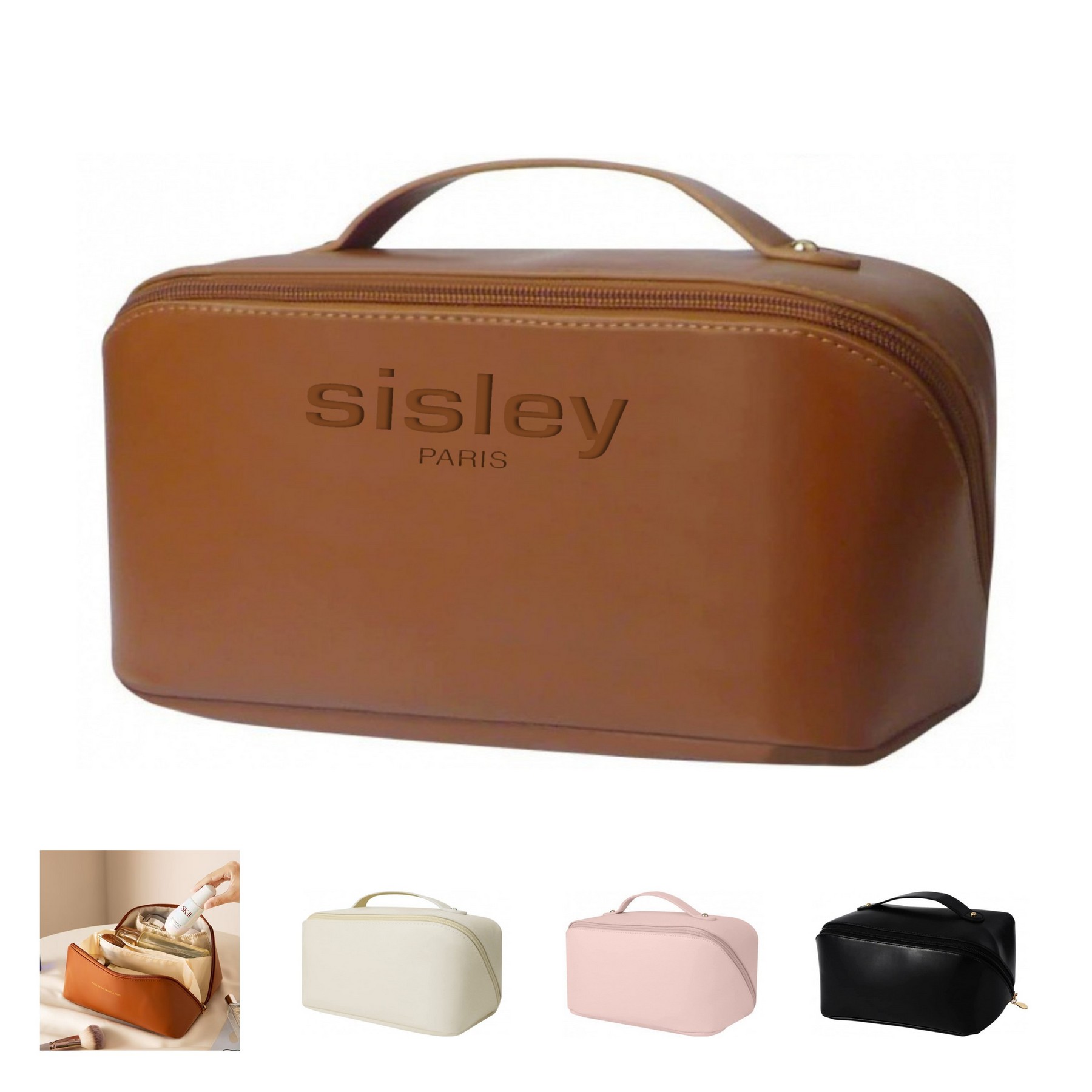 Eco Custom Travel Pink Women Bulk Toiletries Neceser Beauty Friendly Bags Maquillage Cosmetic Leather Makeup Organizer