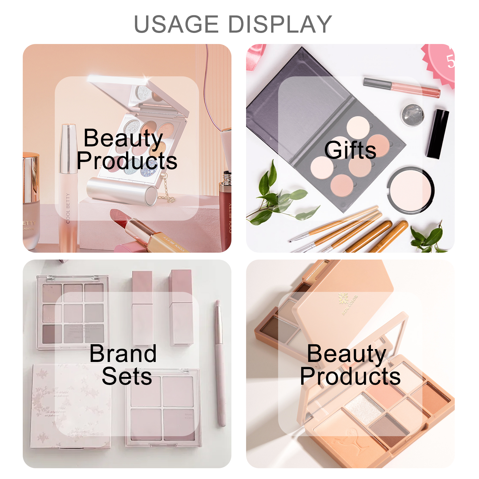 OEM/ODM Luxury Custom Eyeshadow Blush Container Round Mirror Eco-Friendly Powder Design Cute Makeup Case for Makeup Tools