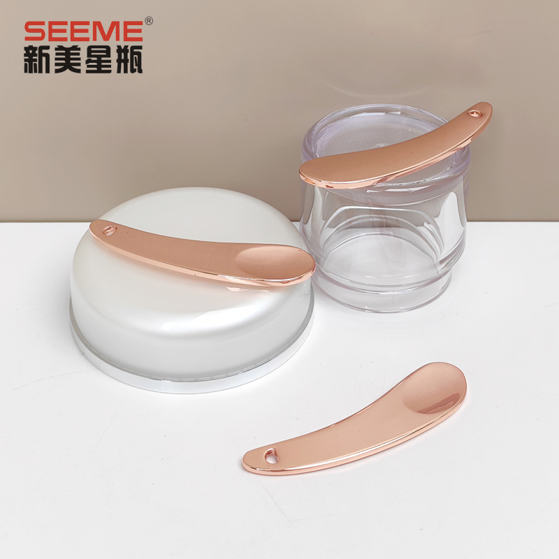 Custom Logo 5.6CM Cream Applicator Luxury Zinc Alloy Cosmetic Scoop Gold Silver Mini Spatula Spoon ISO9001 Certified Facial Skin