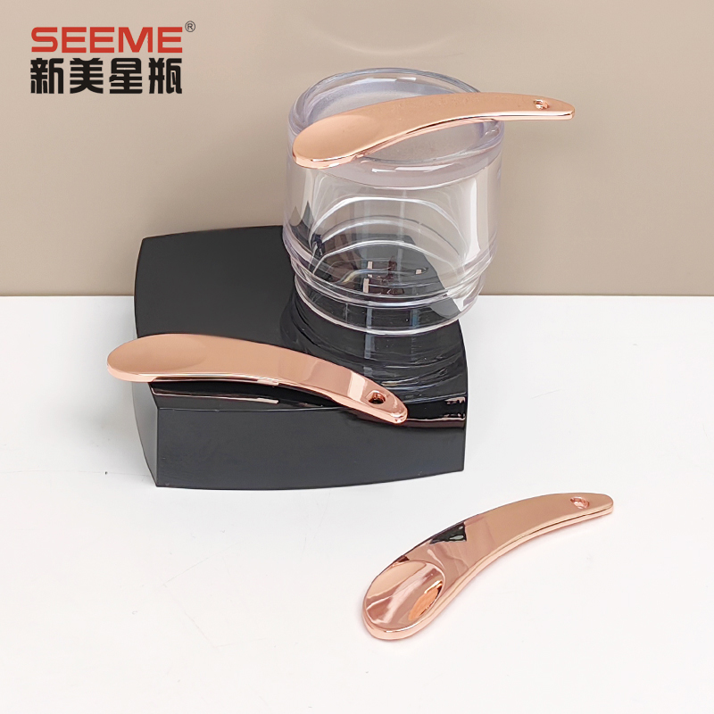 Custom Logo 5.6CM Cream Applicator Luxury Zinc Alloy Cosmetic Scoop Gold Silver Mini Spatula Spoon ISO9001 Certified Facial Skin