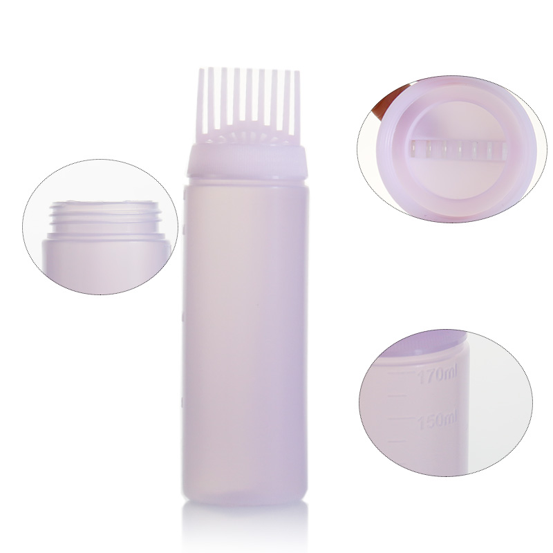 Luxury 6oz 180ml Essential Oil Barber Hair Oil &amp; Shampoo Applicator Bottle with Needle Comb for Plastic Twist Top Cap