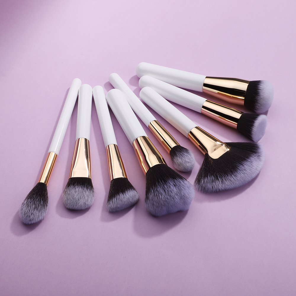 Custom 32pcs Professional Cosmetic Luxury White Gold Soft Natural/Synthetic Hair Complete Facial Makeup Brushes Set OEM/ODM