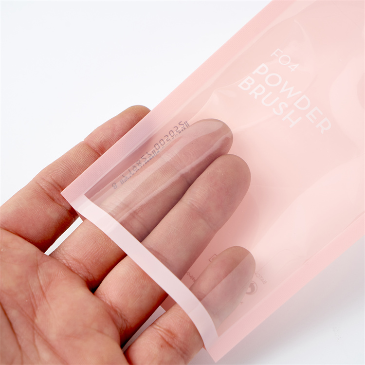 Wholesale Custom Logo 3 Side Seal Mylar Clear Make up Brush Zipper Package Bag Plastic Cosmetic Cream Mini Pouch