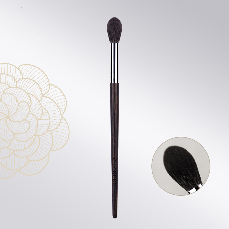 019 Custom Makeup Brushes Private Label Flame Highlight Brush Natural Goat Hair Copper Tube Ebony Handle 41Pcs