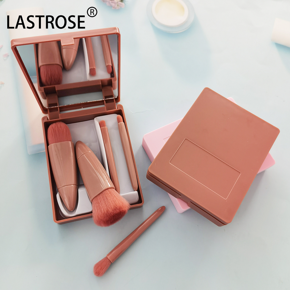 OEM Logo Travel Makeup Brush Set with Mirror Customizable Kits Including Brushes and Accessories