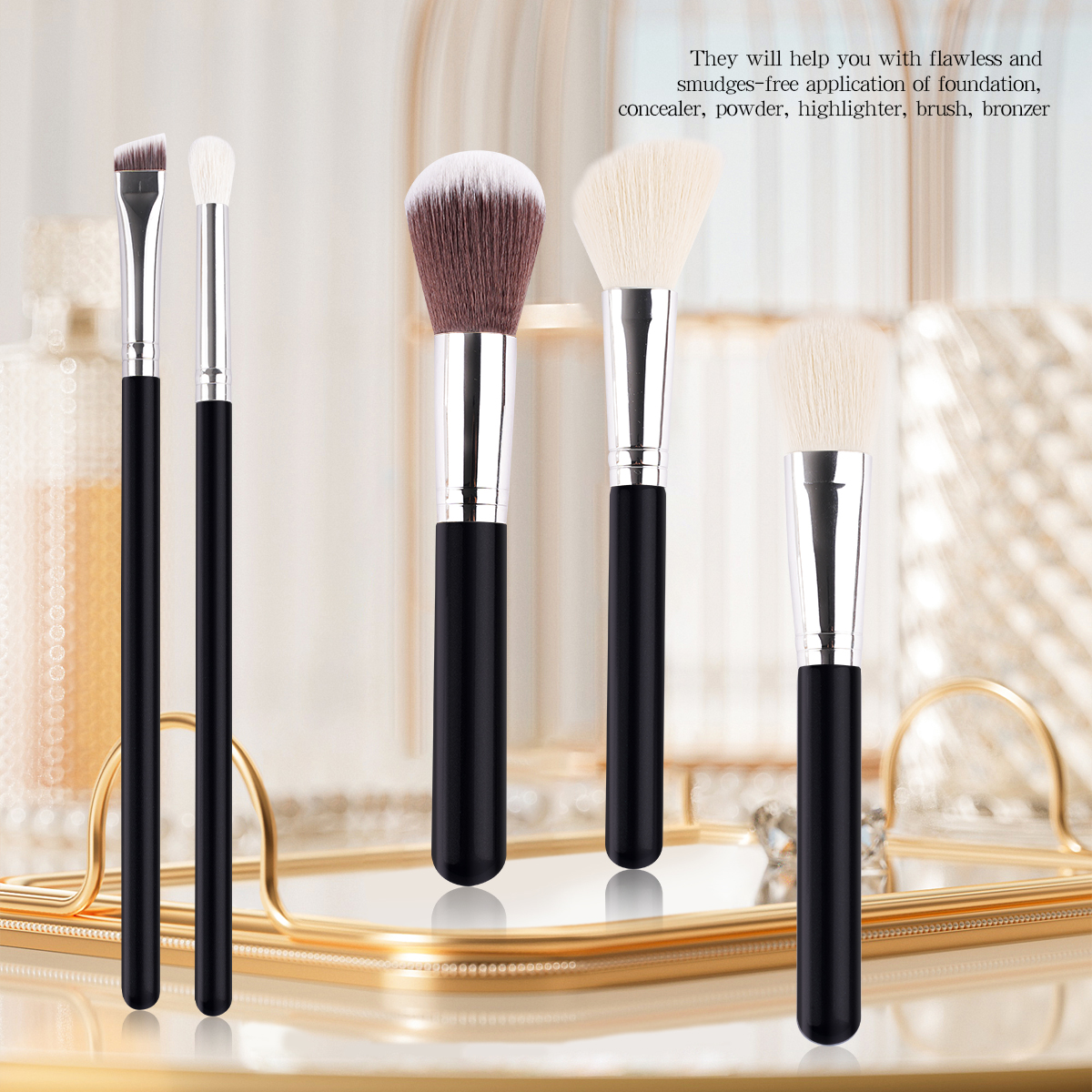 Eco-Friendly Bamboo Handle Makeup Brushes - Sustainable Design Soft Blush Brush with Ergonomic Handle - Ideal for Beginner