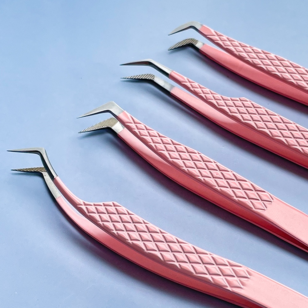 Private Label Eyelash Extension Tweezers Makeup Tools Pince Eyebrow Tweezers Anti Static Eyelashes Tweezers Tongs Pincers Pinzet