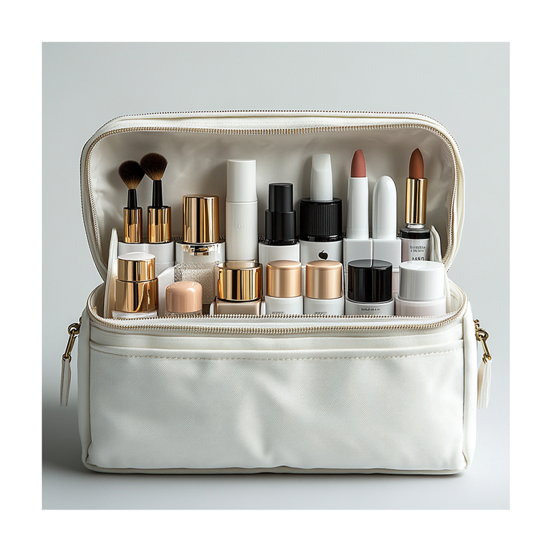 Factory OEM ODM Travel Cosmetic Bag with logo Portable Waterproof PU Leather Cosmetic Organizer Makeup Bag Toiletry Bag