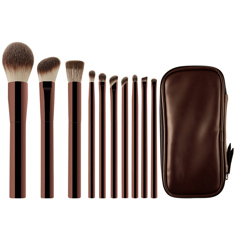 Custom Logo 19pcs Cruelty-Free Vegan Luxury Makeup Brush Set Hourglass Series Other Handle Fan Brush Flat Style Face Use