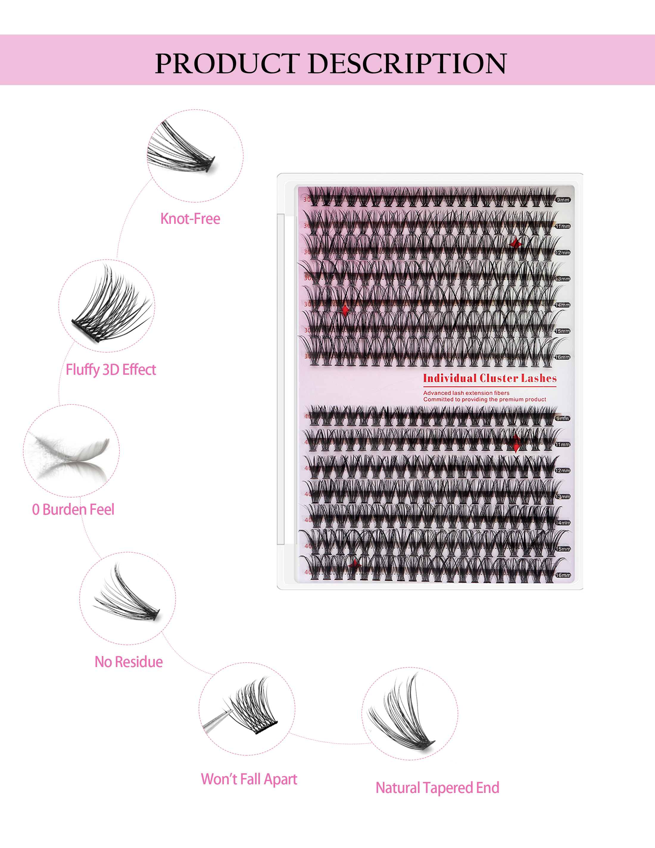 New Design Diy Lash Extension Travel Kit Segment Eyelash Custom Wholesale Diy Cluster Lashes Volume Kit Custom Logo Vendor