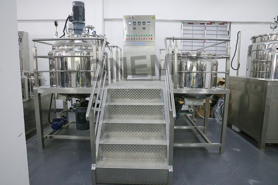 HoneMix Cosmetics Machinery Body Scrub Lotion Making Production Line Cosmetic Emulsifying Mixer Equipment for Sale