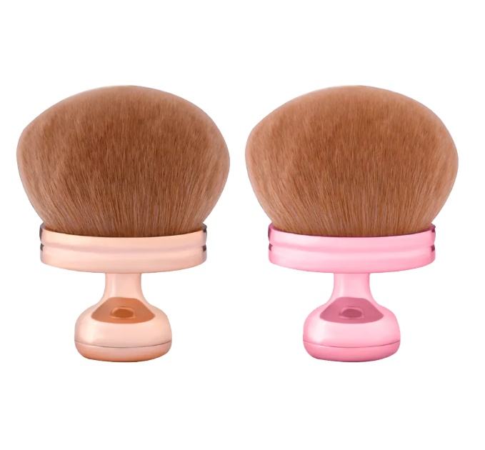Rose Gold Soft Synthetic Hair Large Mushroom Luxury Puff Body Brush Custom Logo Makeup Bronzer Brush for Body Application
