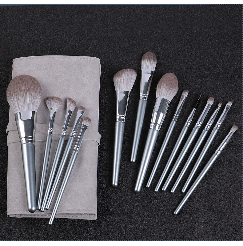 New Arrivals Professional Hot Makeup Brushes Tool Set Luxury Color 14 Pieces Electroplate Makeup Private Label Travel Brush Set
