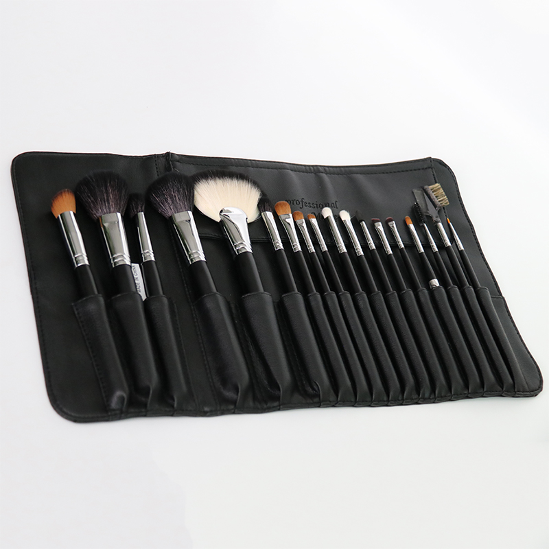 Professional 18 Pcs Natural Hair Makeup Brush Set High Quality Goat Hair Copper Ferrule Accept Customized