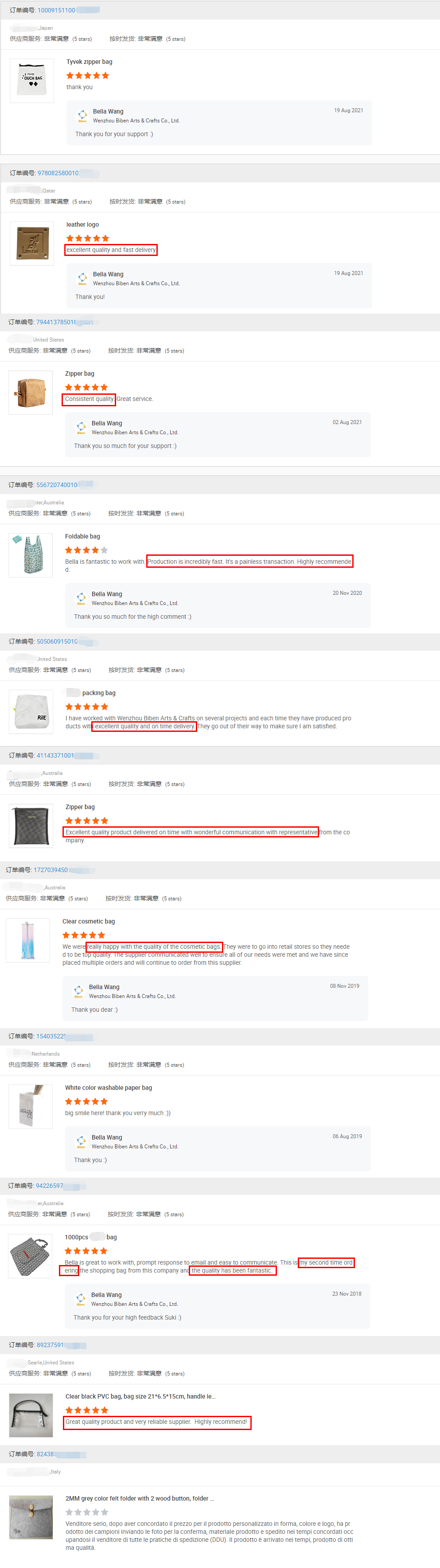 Buyers Feedback
