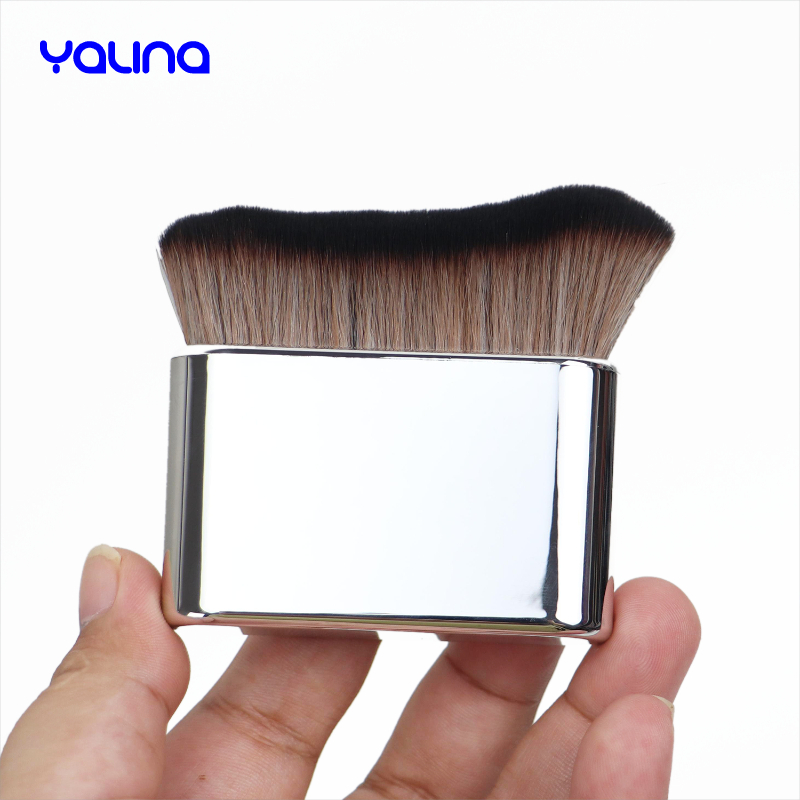 Durable Applicator Curved Tanning Gold Body Foundation Brush Custom Logo Luxury Kabuki Brush Private Label Single Makeup Brush