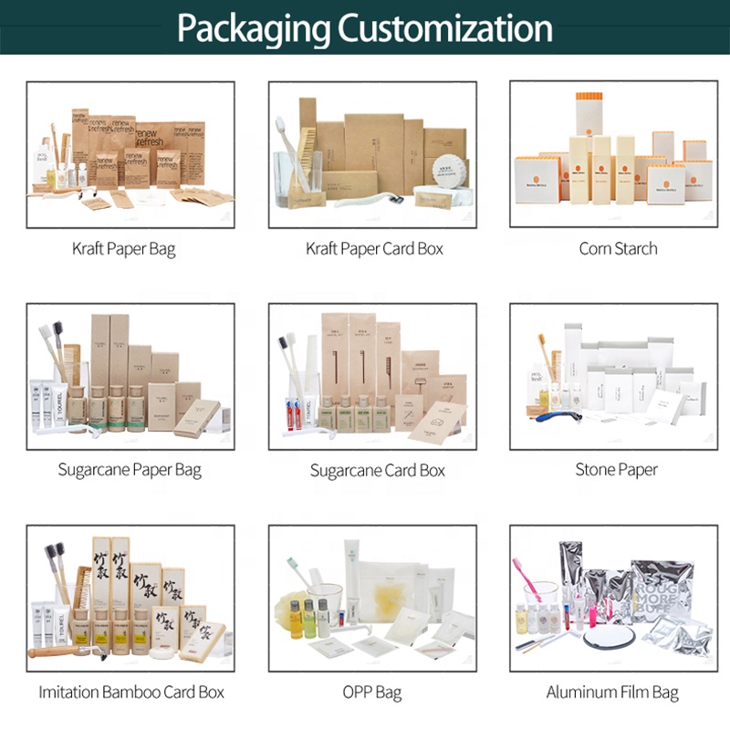 Custom Biodegradable Bamboo Travel Toiletries Accessories Luxury Eco Friendly Hotel Room Dry Amenities Set Supplier
