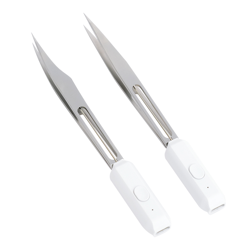 Wholesale Private Label Professional Rechargeable LED Tweezers with Built-in Light for Accurate Hair Removal