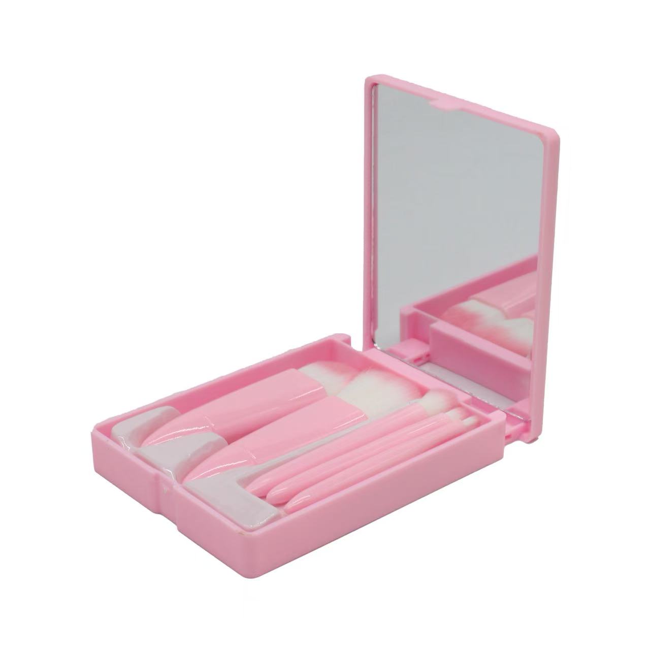 Home Travel Wholesale High Quality Private Label Custom Logo Professional Mini Face Makeup Brush Set with Mirror Box Nylon