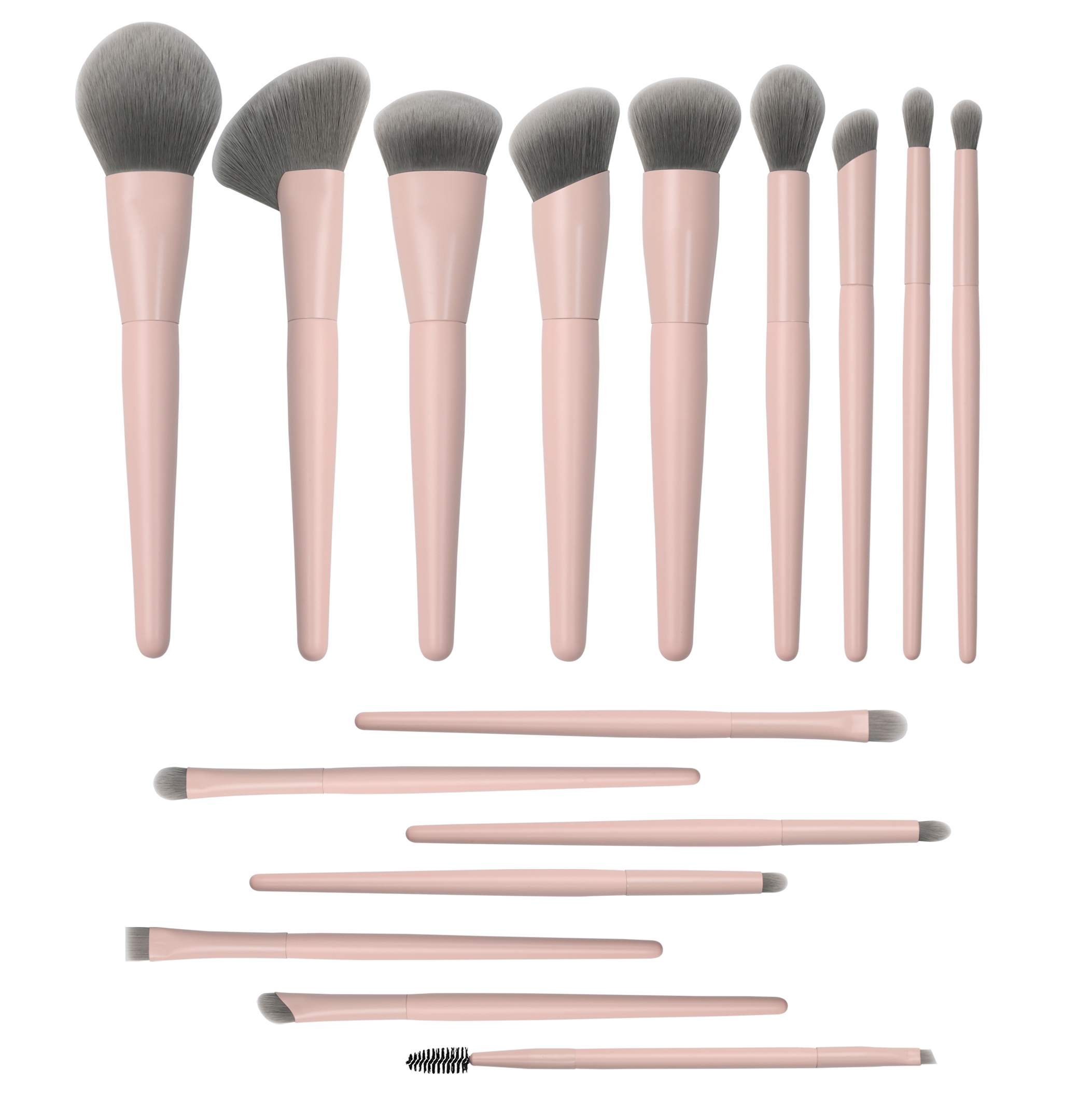 EMF Professional Pink Makeup Brush Set 16pcs Soft Vegan Charcoal Bristles Foundation Custom logo Makeup Brushes High Quality