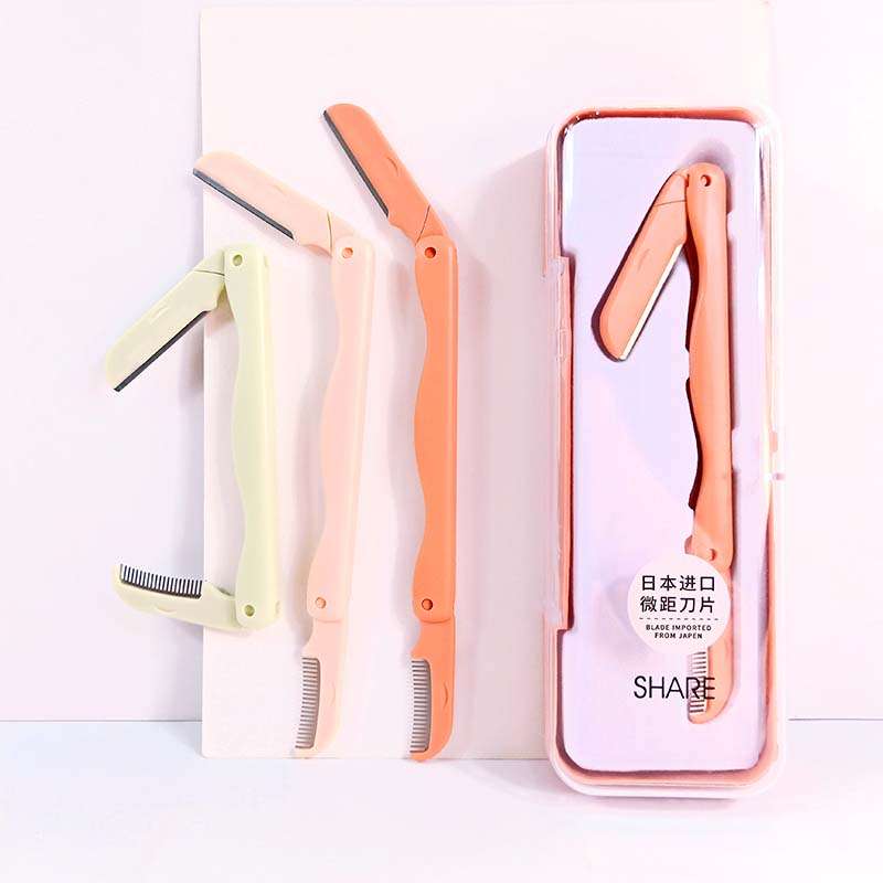 SBelle Eco-Friendly Eyebrow Trimmer Wonderful New Mold with Sharp Knife and Comb Customized Packing for Makeup Cosmetic Tool