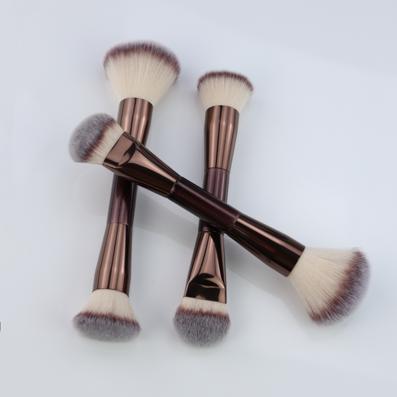 Double Ended Face Makeup Brushes for Liquid Foundation Concealer Blush Brush Customize Logo Vegan Soft Powder Make up Brush
