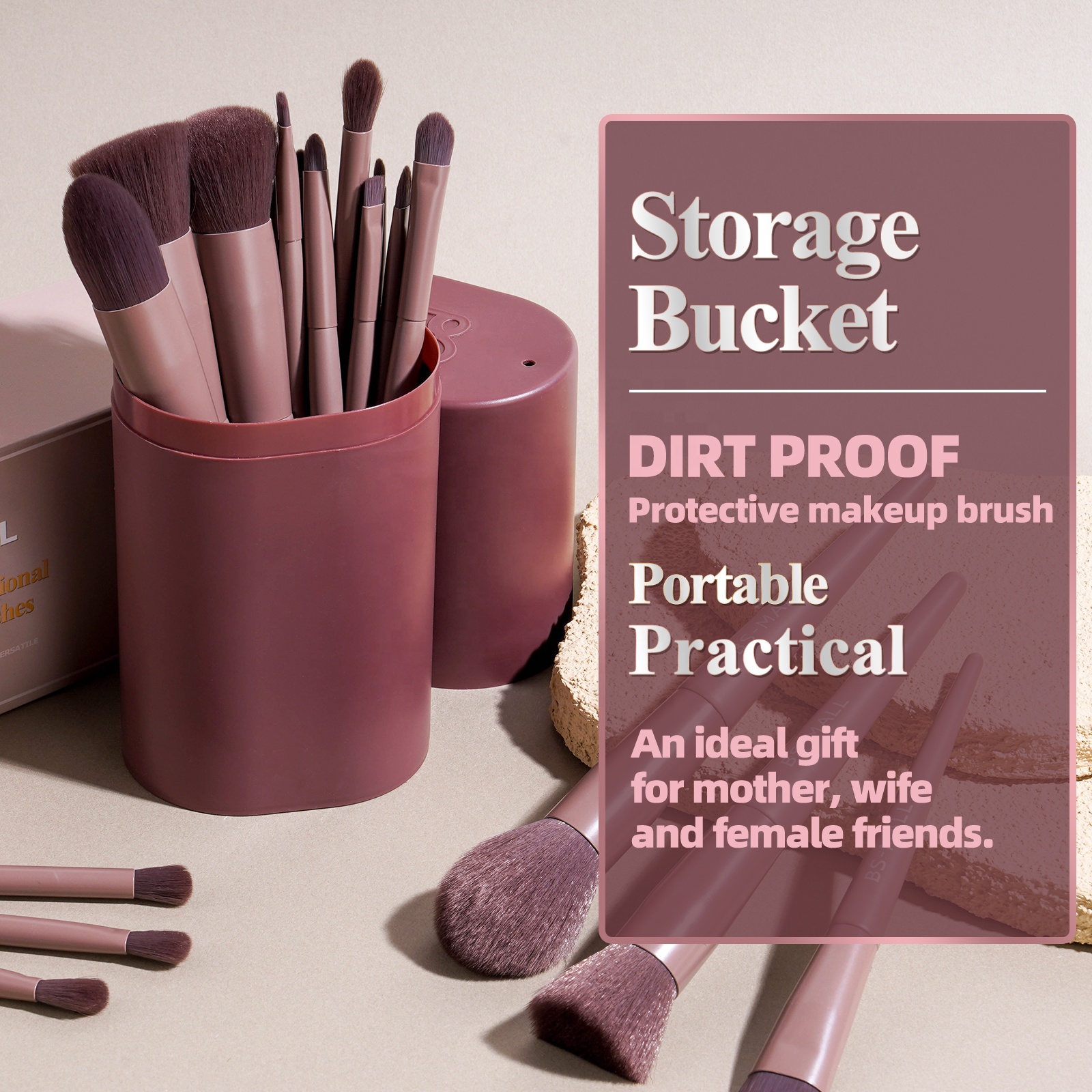 BS-MALL 18pcs Makeup Brushes Set Wholesale Professional Private Label Vegan Synthetic Face Eye Make Up Brushes Custom Logo