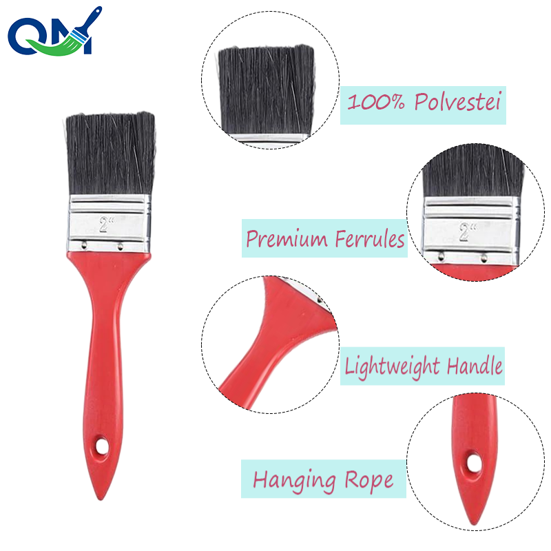 Custom Black Oil Paint Brushes with Premium Nylon Bristles Plastic Handle-Artist Grade Paintbrush Set with Customized Logo Size