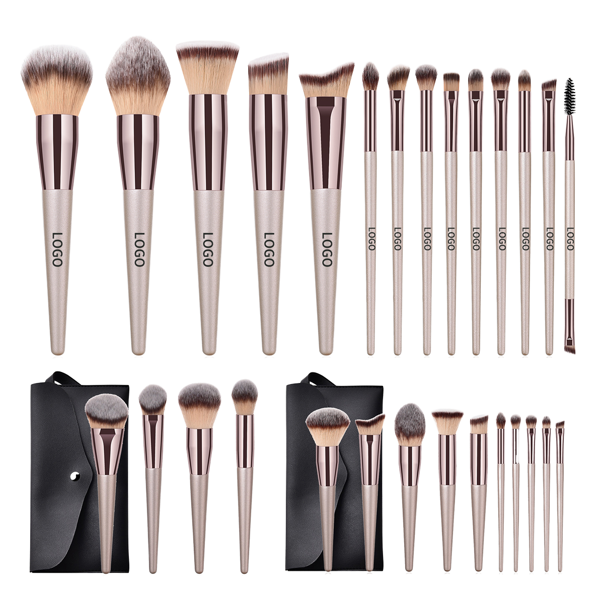 Portable 7/10/14PCS Make up Brush Synthetic Set Professional Face Powder Eye Makeup Brushes Blending Kit with Cosmetic Bag ODM