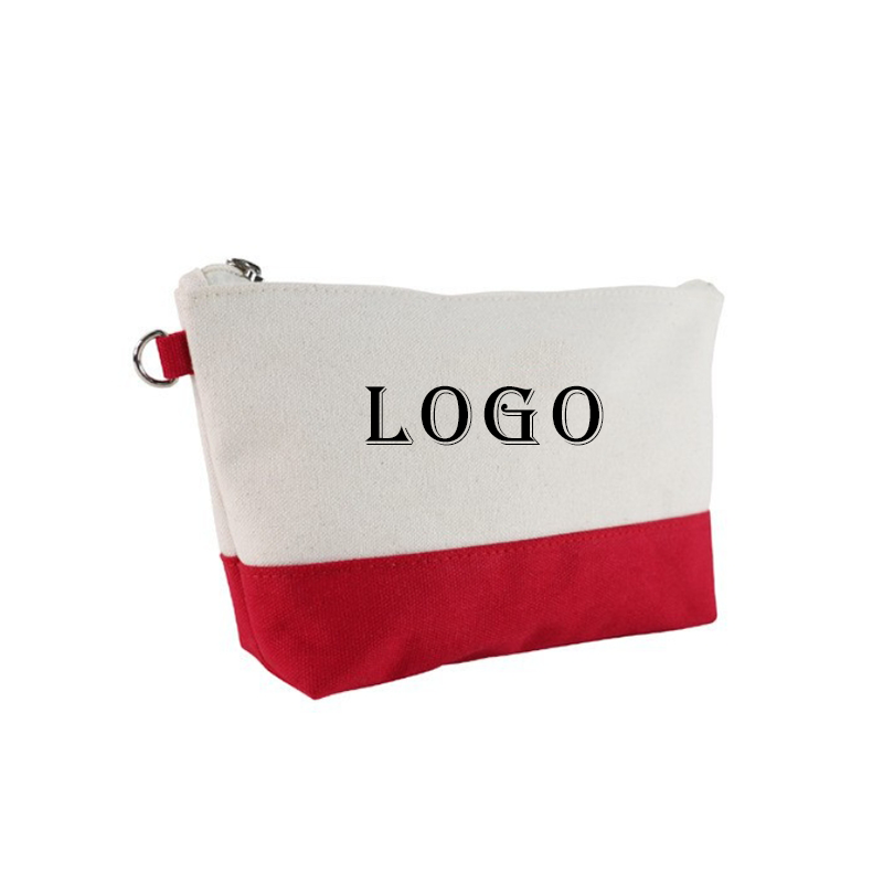 Wholesale Personalized Eco Friendly Cotton Canvas Custom logo Printed Cosmetic Bag Makeup Pouch