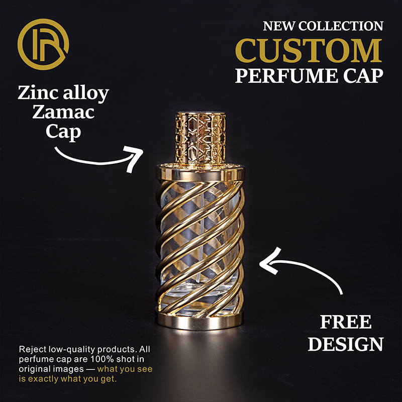 OEM ODM Zamac Perfume Cap Manufacturer Bespoke Metal Lid with Custom Brand Name Letters for High End Perfumery