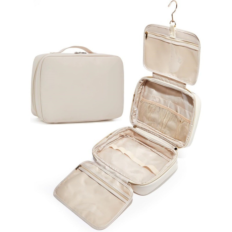 Factory OEM Design Travel Cosmetic Bags Portable Makeup Bag Toiletry Pouch Skincare Hanging Bag for Washing Beauty