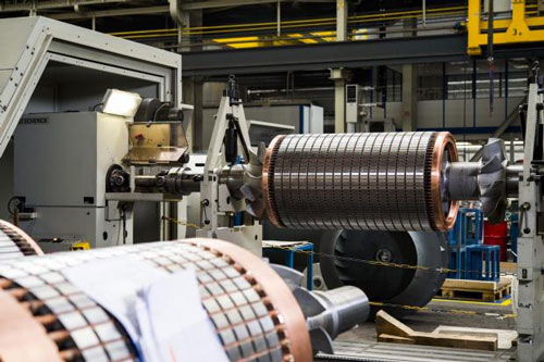Motor rotor grinding line