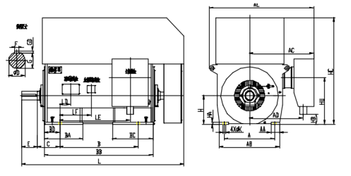 Mounting dimensions diagram