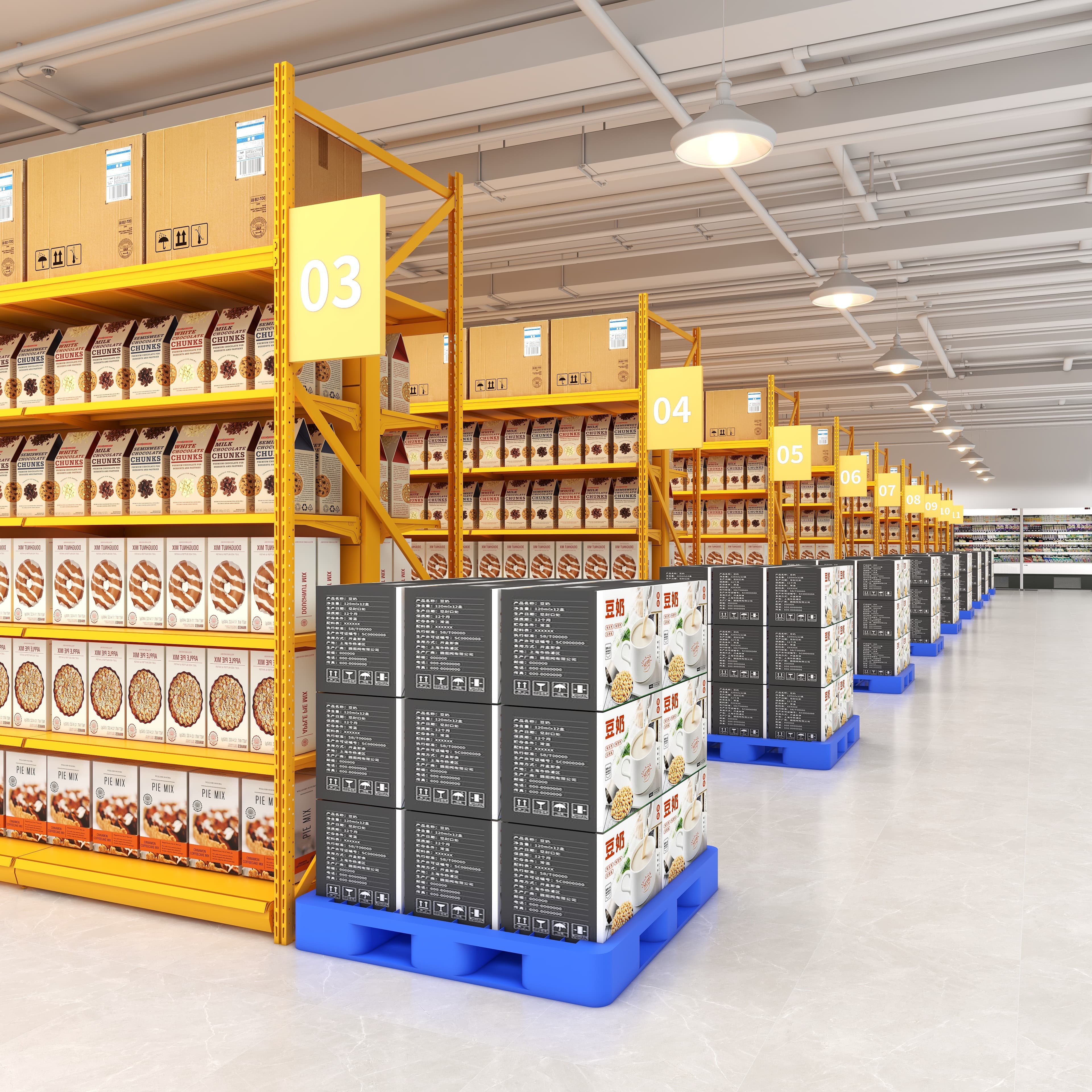 Supermarket Shelves, Display Racks, Warehouse Style Supermarket Shelves