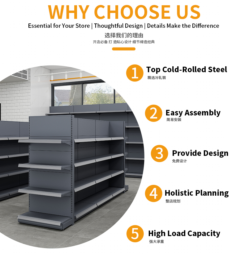 Powder coated shelf panels