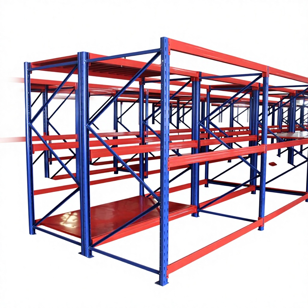 Heavy Duty 4-Tier Steel Q235 Rack Adjustable Warehouse Stacking Shelves 500kg Capacity for Storage OEM Pallet Packing RD Brand