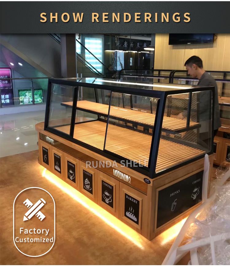 Supermarket Bakery Store Retail Single-Sided Wood Bread Display Stand Rack Light Duty Metal Shelf
