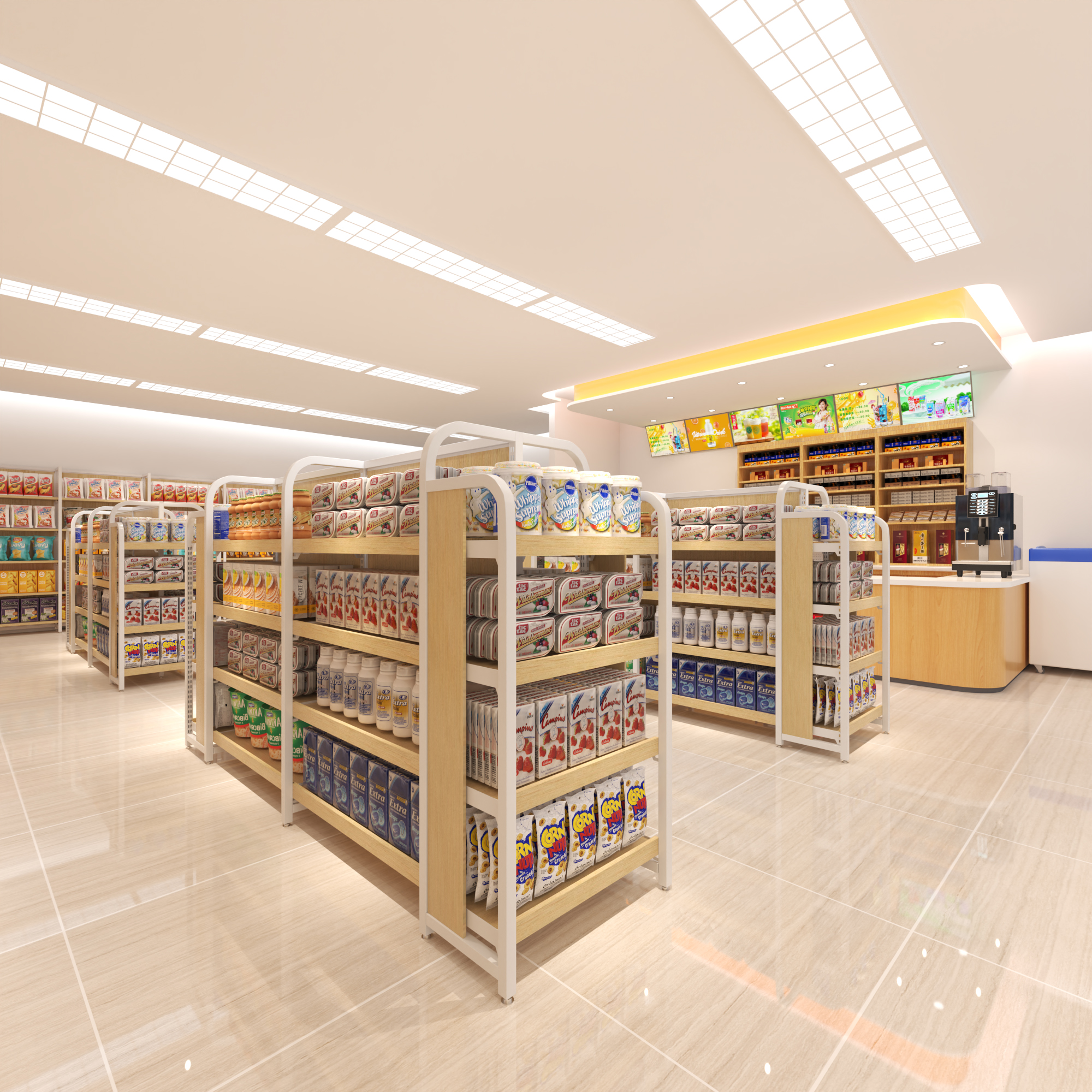 Steel and Wood Shelves, Stationery and Supplies Shelves, Mother and Baby Pet Store Shelves