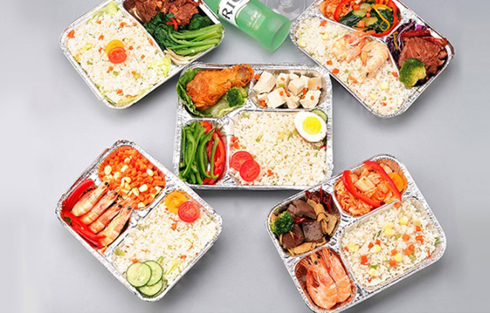 High Quality 3 Compartment Disposable Aluminum Foil Plates