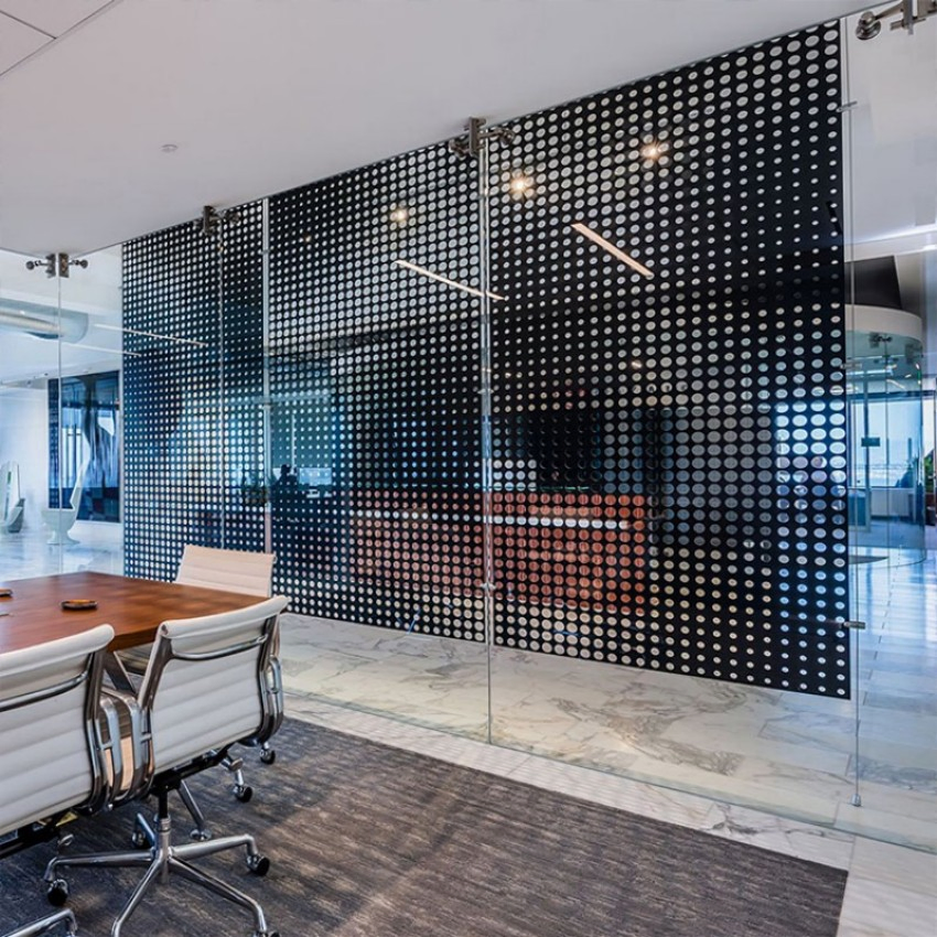 Spray Paint 1.5mm 2.5mm Round Hole Mirror Finish Aluminum Perforated Metal Sheet for Hotel Lobby Screens Decorative Plate