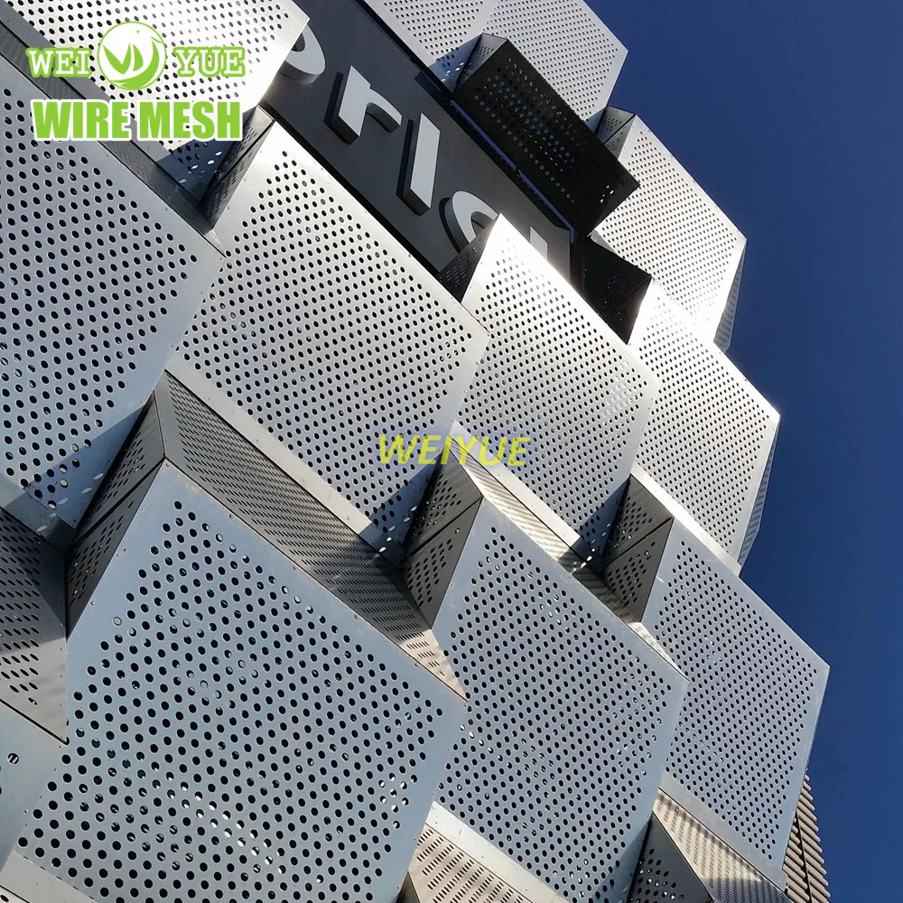 Powder-Coated Aluminum Galvanized Steel Perforated Metal Facade Sheet for Building