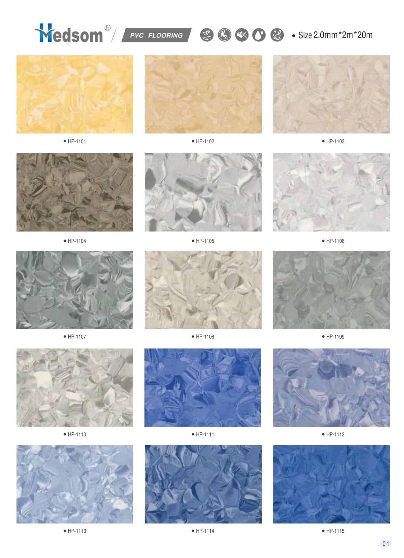 Durable Waterproof Vinyl Flooring Anti-Static Non-Slip PVC Floor Rolling Sheet