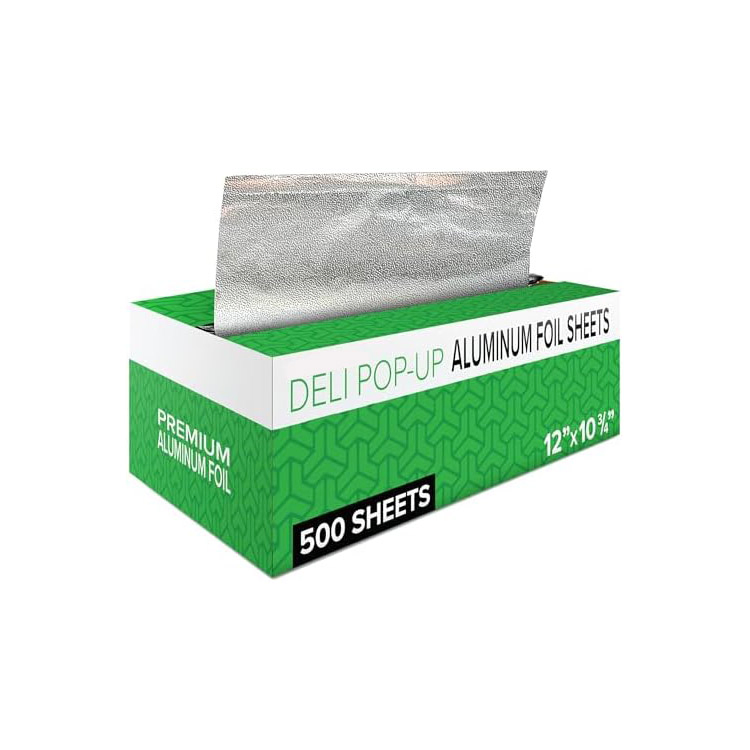 Precut Foil Sheets 12"X10.75" Silver 500/Box Interfolded Aluminum Foil Sheets