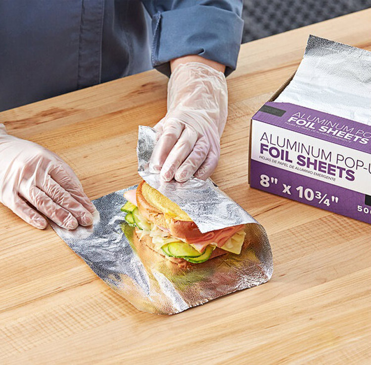 Pop up Foil 200 500 Sheets Aluminium Foil Sheet for Food Burger