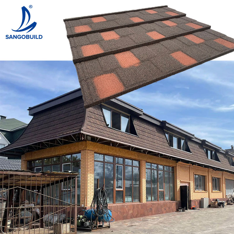 Weather Resistant Easy Shingle Price Roofing Tile Sangobuild Stone Coated Roofing System